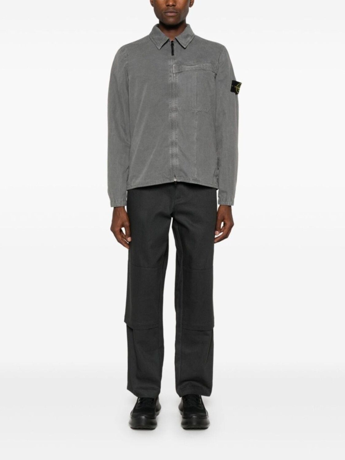 

Stone Island рубашка с нашивкой Compass, серый