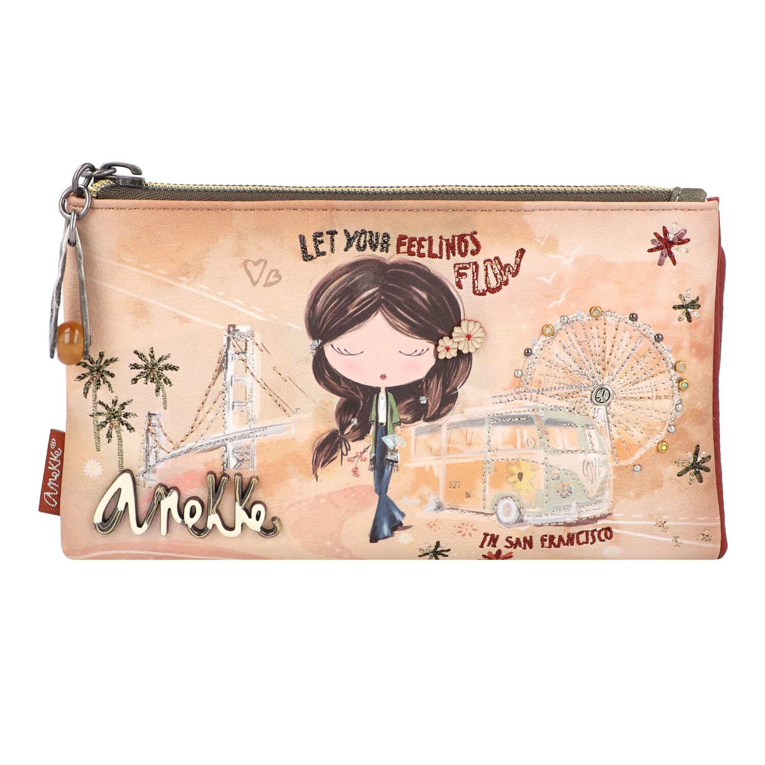 

Кошелек Anekke Peace & Love RFID Schutz 17.5 cm, разноцветный