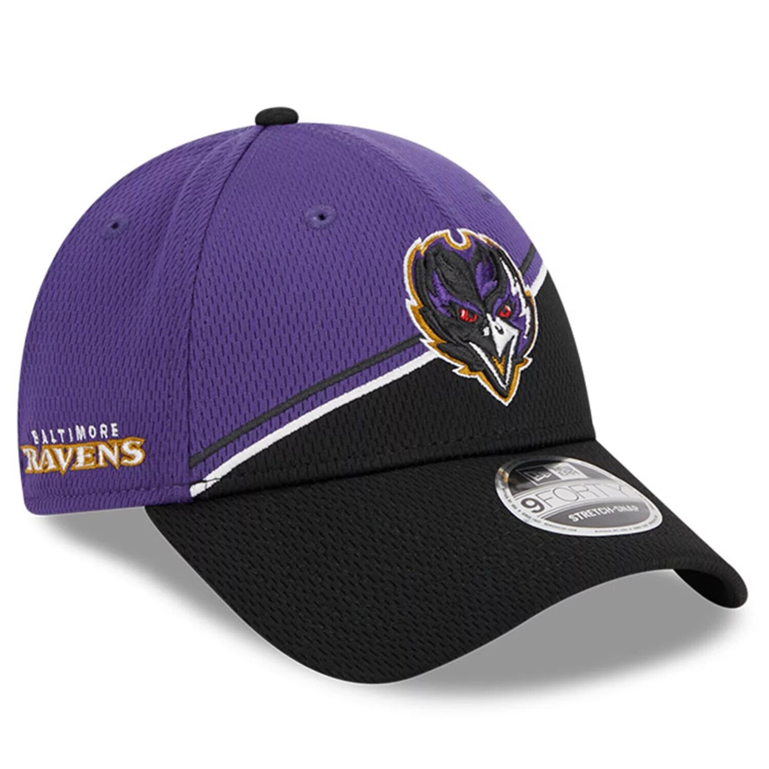 

Мужская регулируемая кепка New Era фиолетового/черного цвета Baltimore Ravens 2023 Sideline 9FORTY