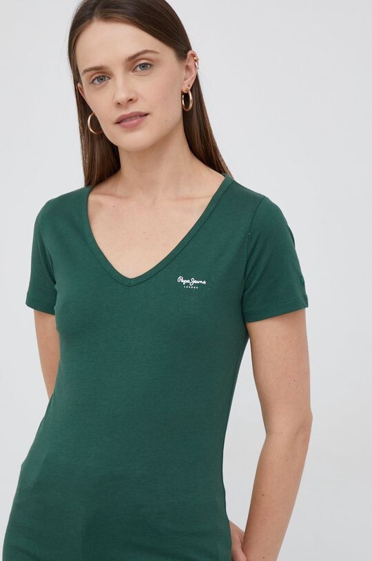 

Хлопковая футболка Pepe Jeans, зеленый