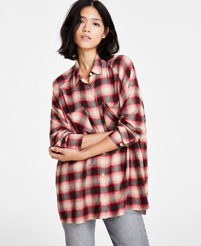 

Женская рубашка в клетку с длинным рукавом Harrison реглан Levi's, цвет James Plaid Syrah