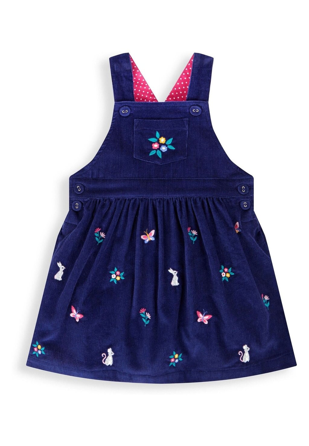

Летнее платье Mouse Floral Embroidered Pinafore JoJo Maman Bébé, цвет navy