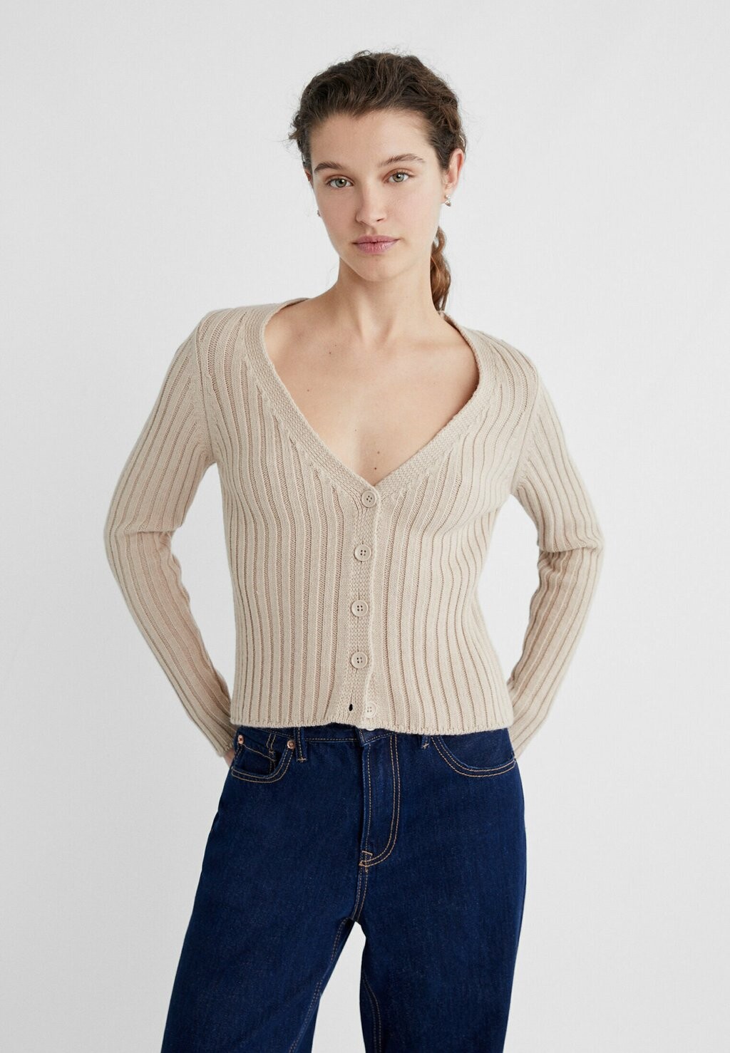 

Кардиган Button-Up Stradivarius, бежевый