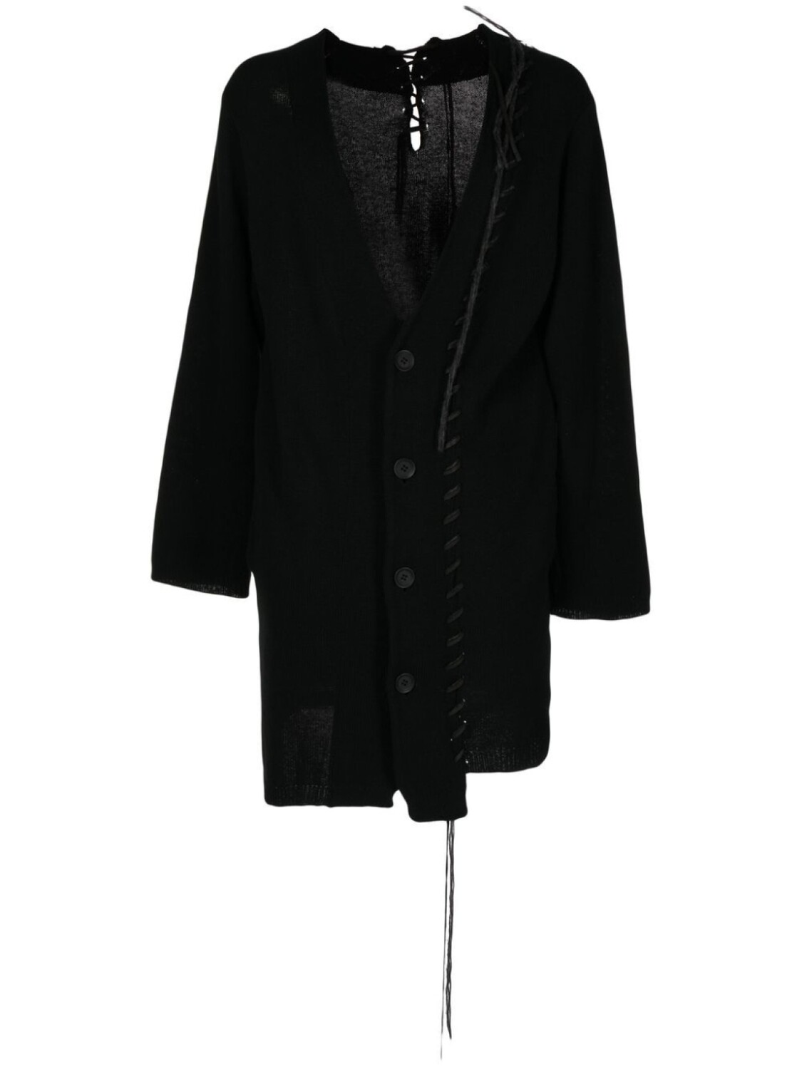 

Yohji Yamamoto кардиган со шнуровкой, черный