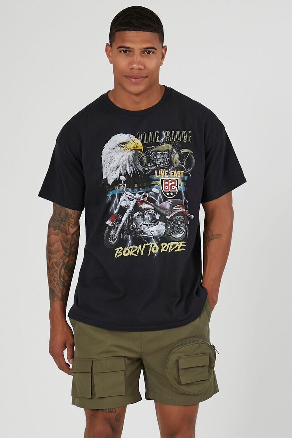

Шорты карго на шнурке Forever 21, черный