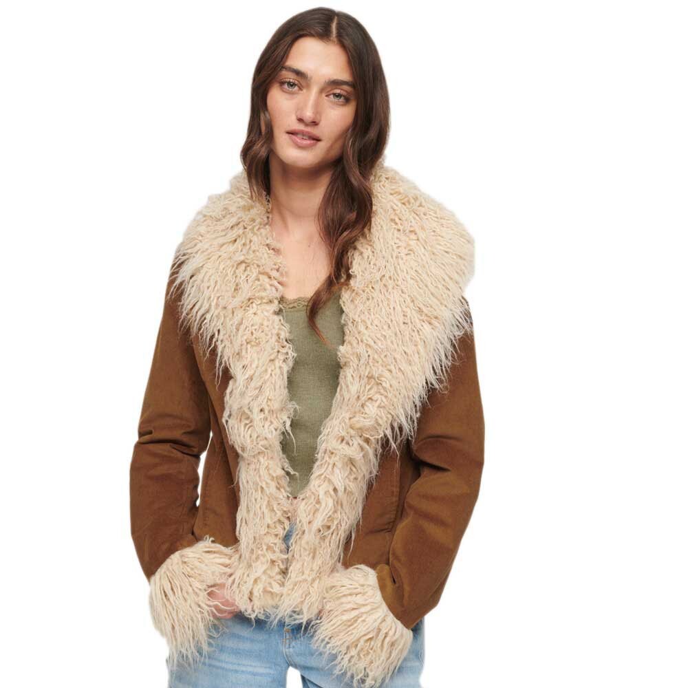 

Куртка Superdry Crop Quilt Lined Afghan, коричневый