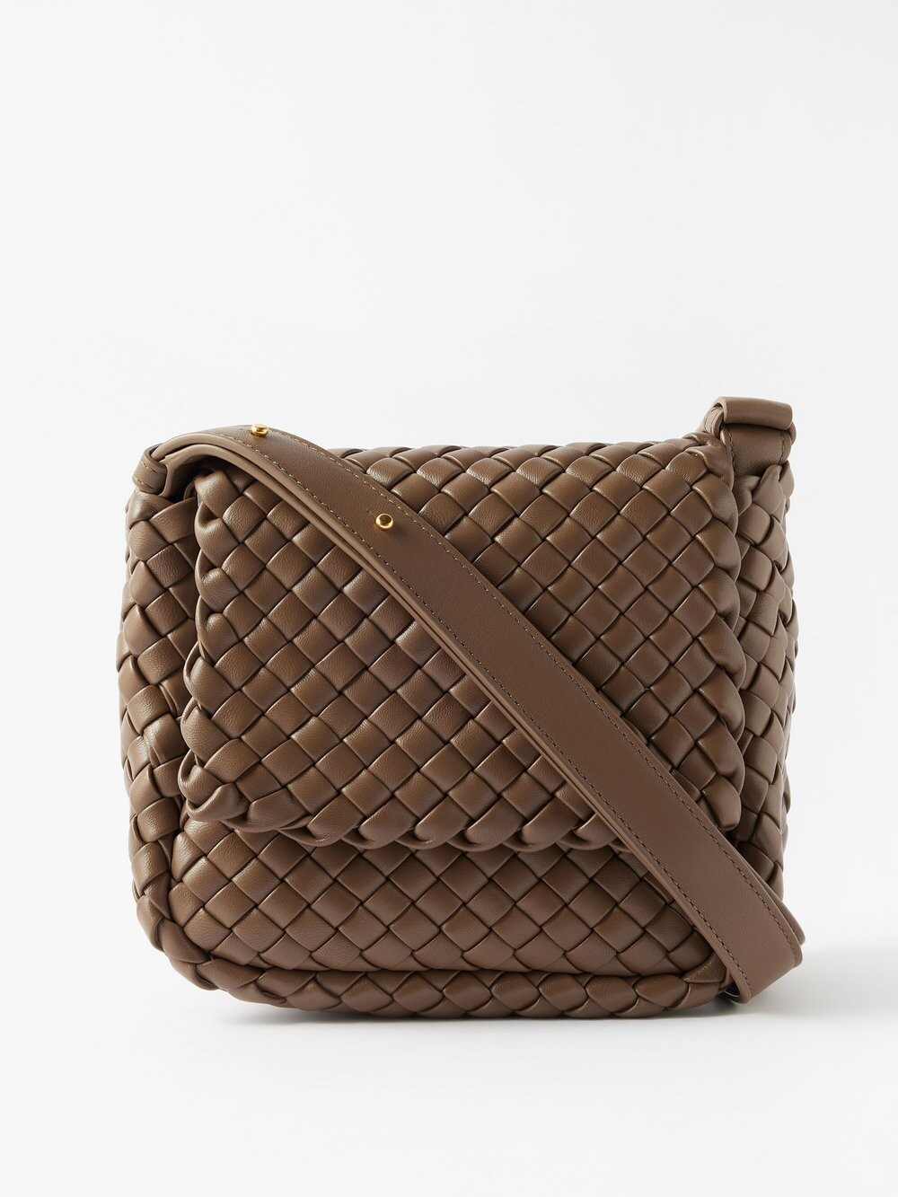 

Маленькая сумка через плечо cobble из кожи intrecciato Bottega Veneta, коричневый