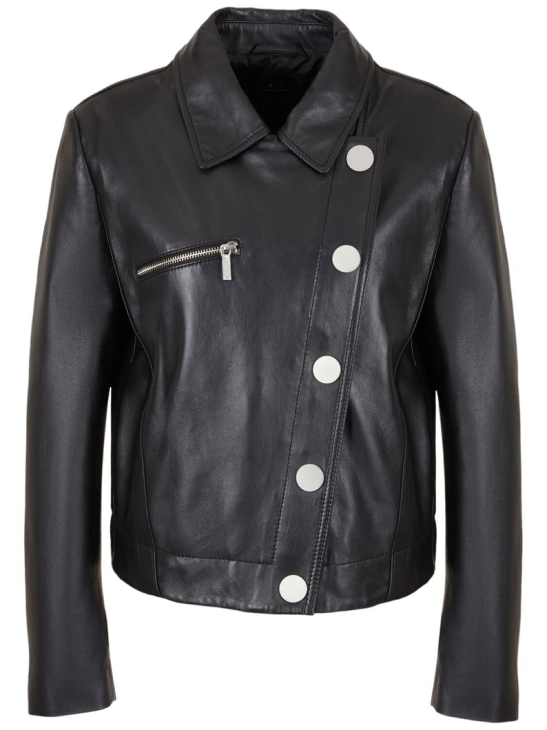 

Armani Exchange куртка с косой молнией, черный