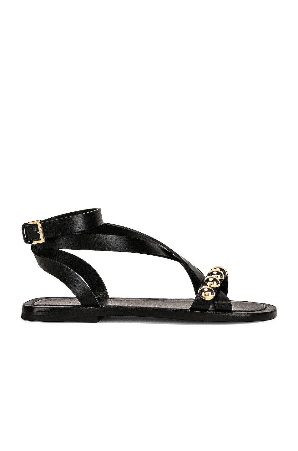 

Сандалии Alaïa Flat Ankle Straps, нуар