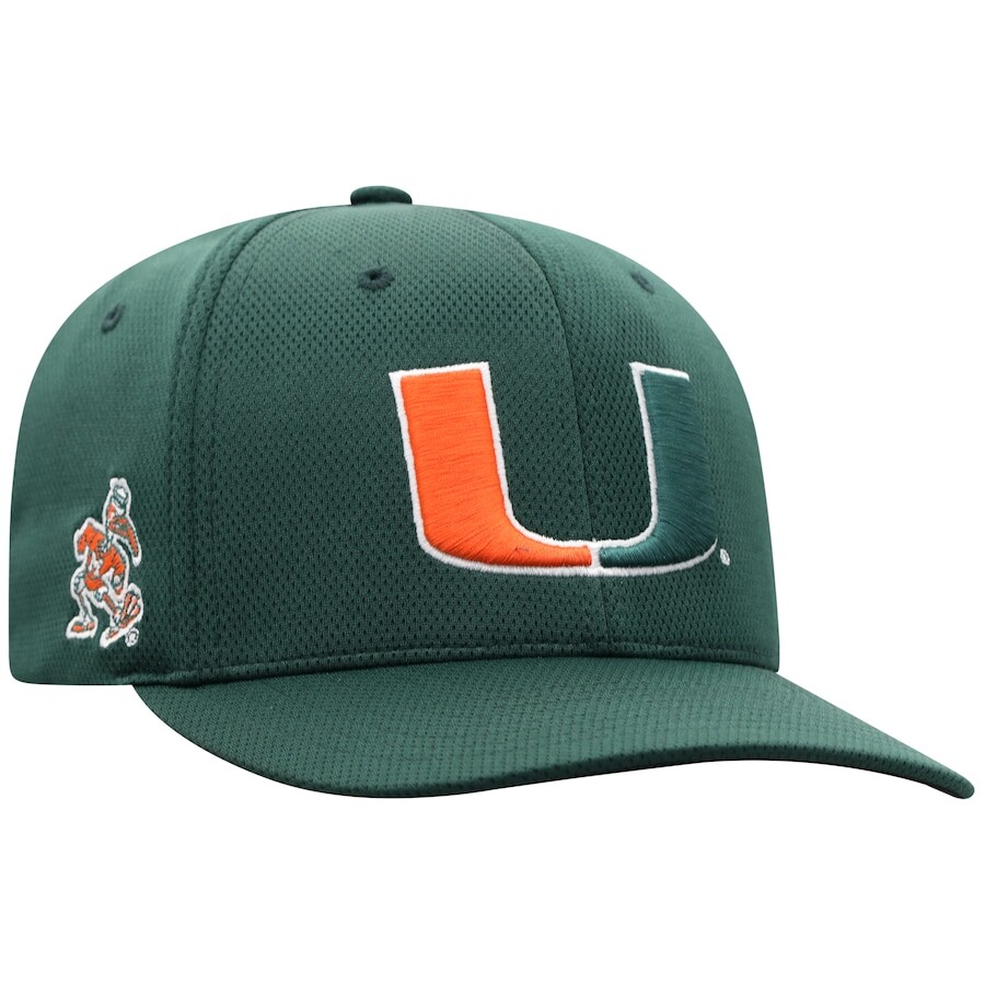 

Бейсболка Top of the World Miami Hurricanes, зеленый