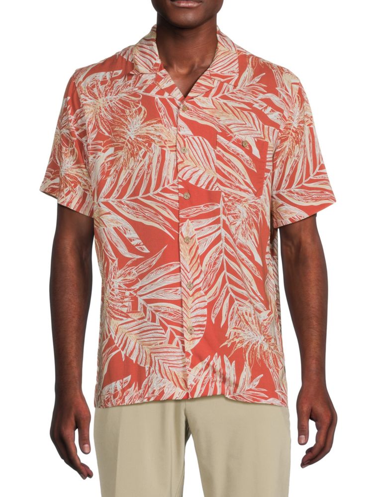Лагерная рубашка с пальмовыми листьями Weatherproof Vintage, оранжевый
