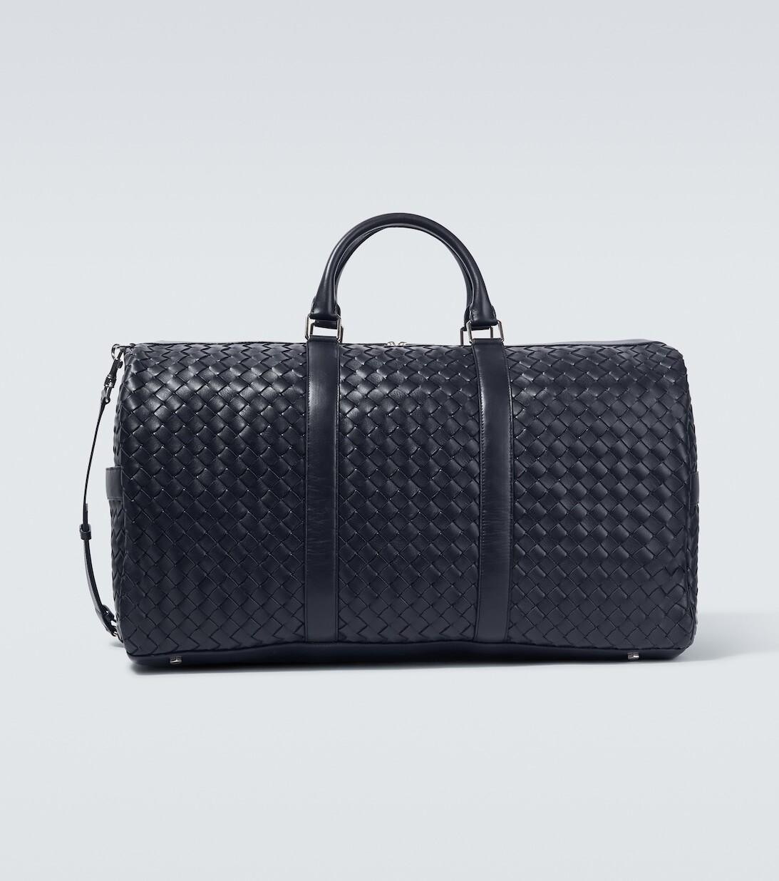 

Дорожная сумка из кожи Intrecciato Bottega Veneta, серебряный