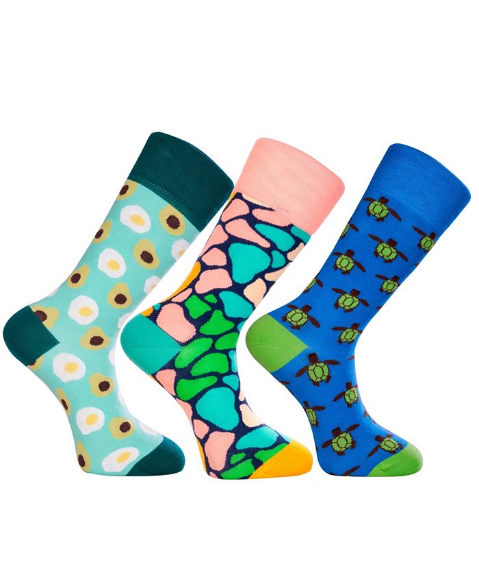 Новинка, набор роскошных мужских носков для экипажа Cancun, забавный разноцветный комплект с бесшовным мыском, 3 шт. Love Sock Company, мультиколор цена и фото