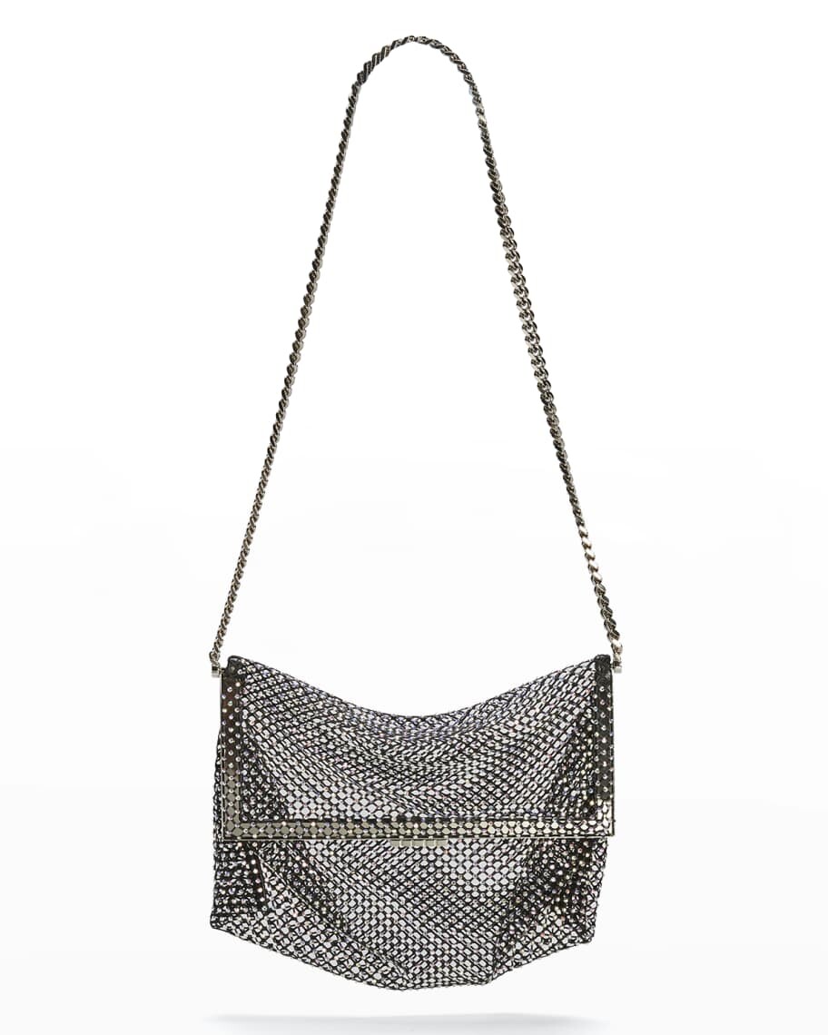 

Средняя сумка через плечо Fanny с кристаллами и сеткой Saint Laurent