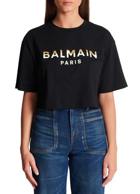 

Укороченная футболка Balmain Paris Balmain, черный