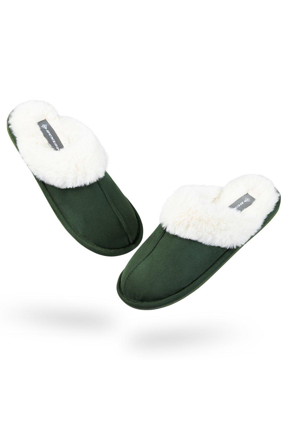 женские носки зимние домашние носки тапочки вельветовые носки кораллового цвета с массажной подошвой с рисунком мороженого плотные нос Домашние пушистые тапочки на толстой меховой подкладке Dunlop, зеленый