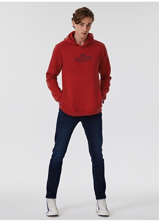 

Красная мужская толстовка с воротником с капюшоном Lee Cooper, Красный
