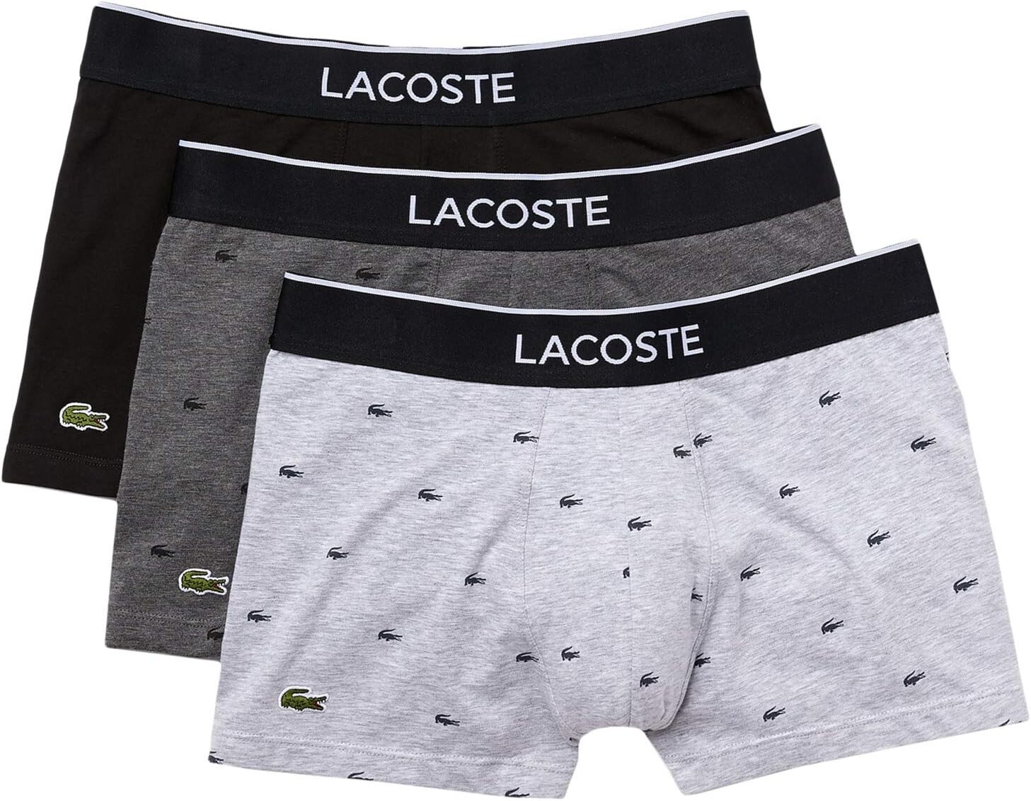 

Трусы Trunks 3-Pack Casual Lifestyle All Over Print Croc Lacoste, цвет Black/Pitch Chine/Silver Chine