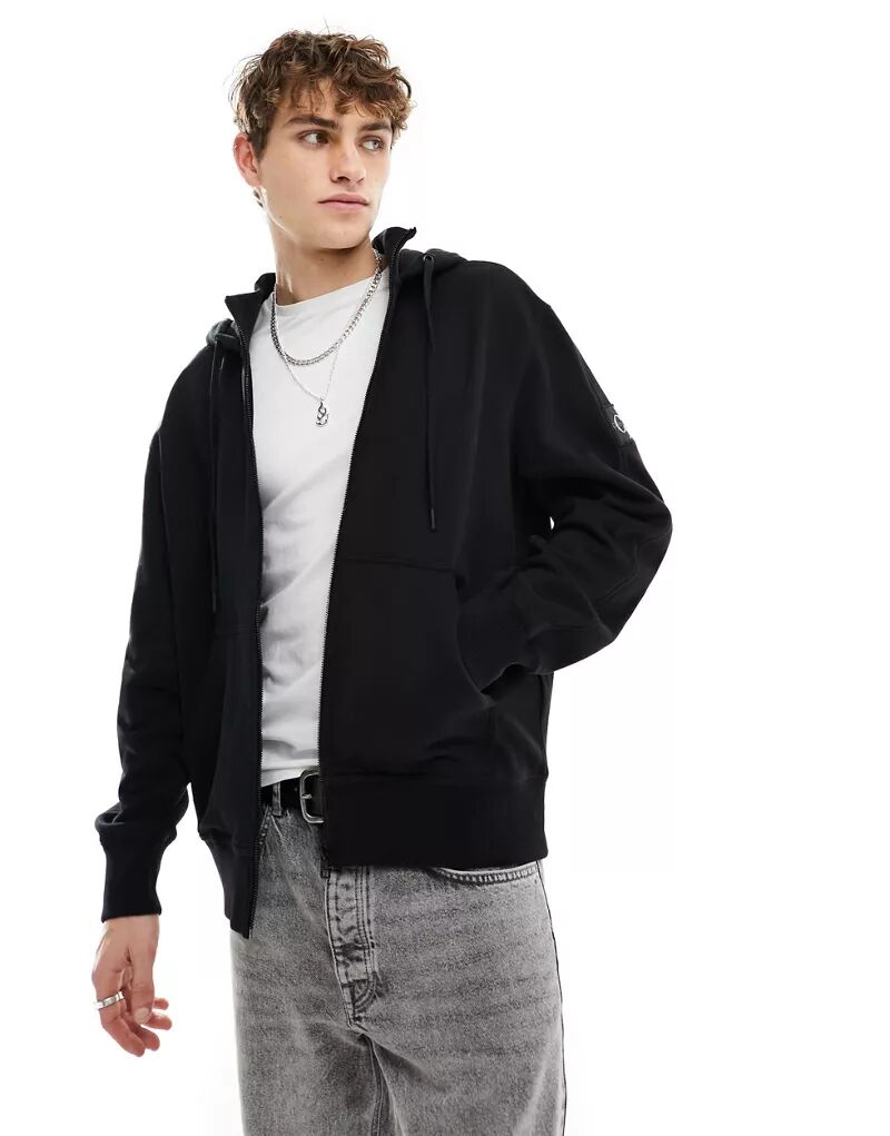 Черная куртка с капюшоном и нашивкой-логотипом Calvin Klein