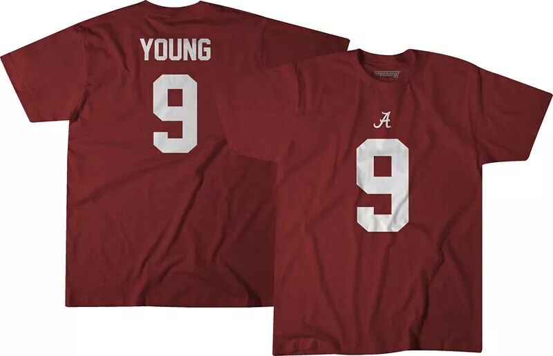 

Багровая футбольная футболка BreakingT Alabama Crimson Tide Брайс Янг #9