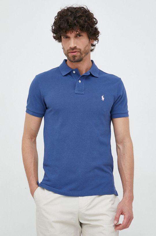 Хлопковая рубашка-поло Polo Ralph Lauren, темно-синий