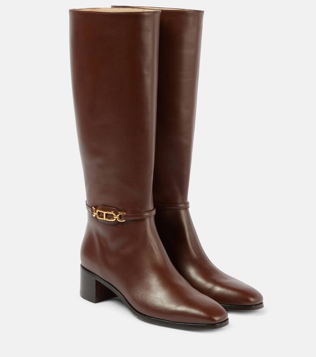 

Сапоги Whitney из кожи до колена Tom Ford, цвет saddle brown