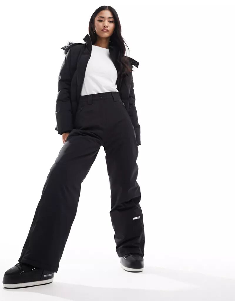 Черные комбинированные лыжные брюки широкого кроя Urban Threads