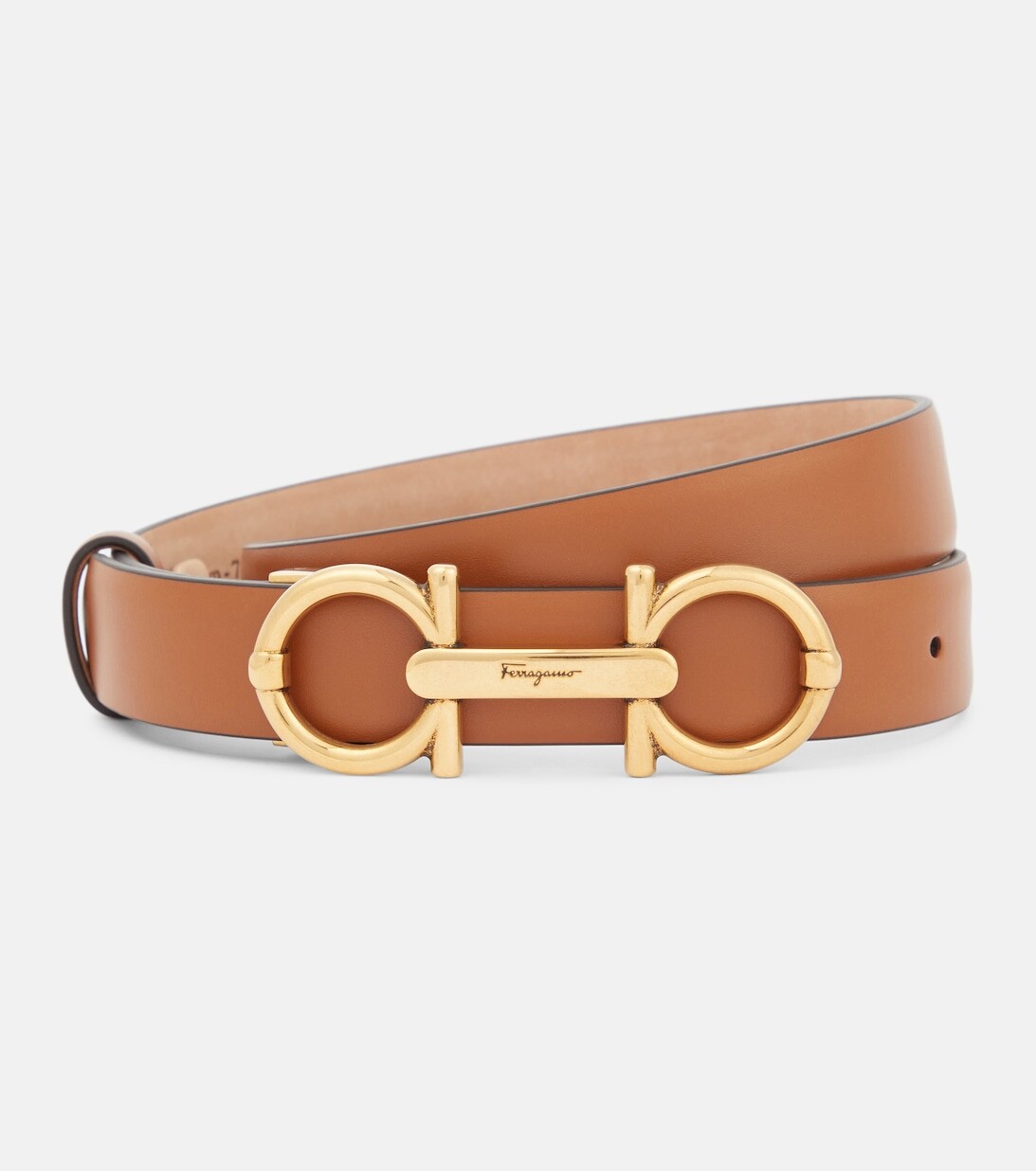 

Кожаный ремень Gancini Ferragamo, коричневый