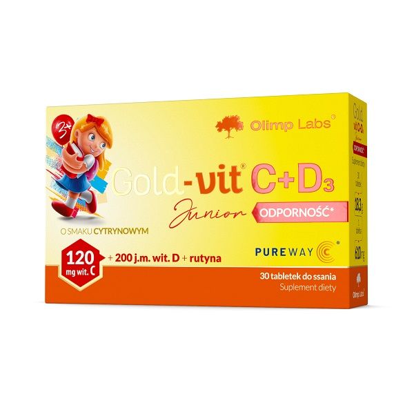 Olimp Gold-Vit C + D3 Junior Odporność иммуномодулятор, 30 шт. витамин d3 country life 62 5 мкг 2500 ме 200 таблеток