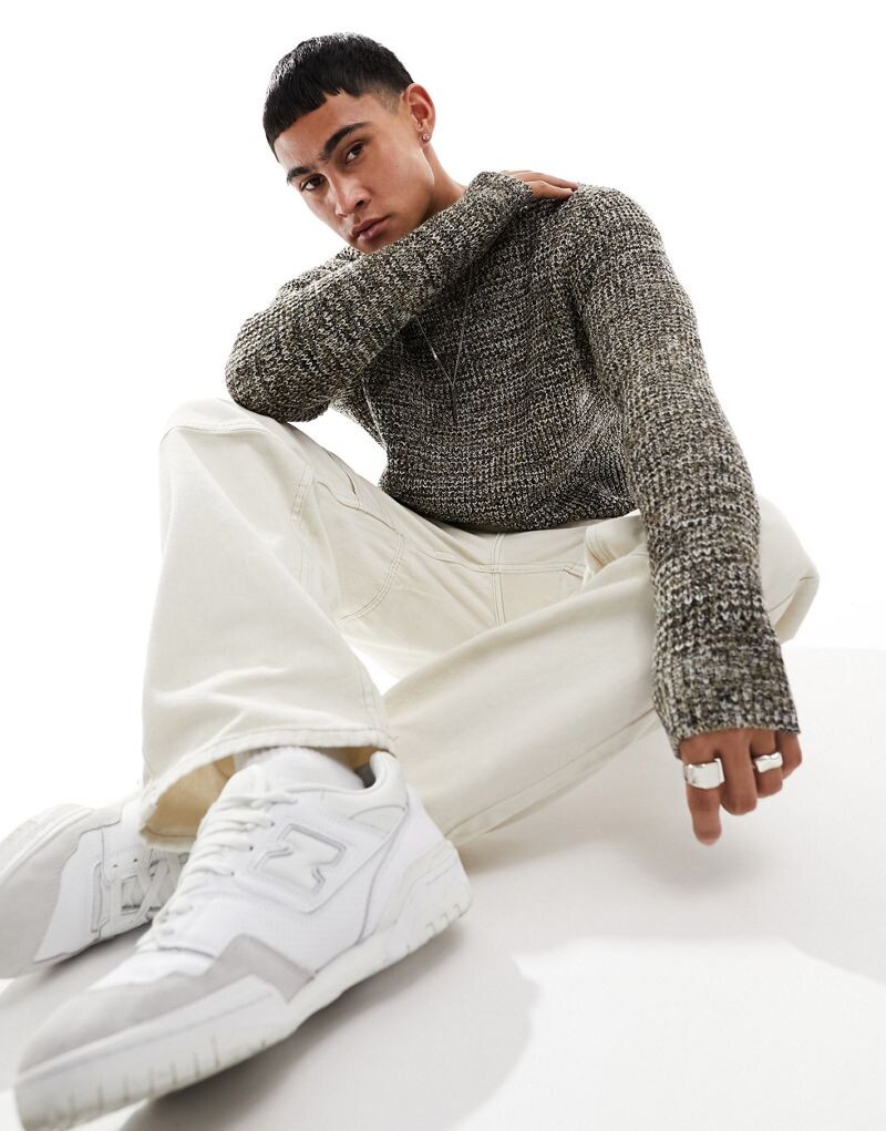 

Jack & Jones - Essentials - Серый меланжевый свитер в рубчик