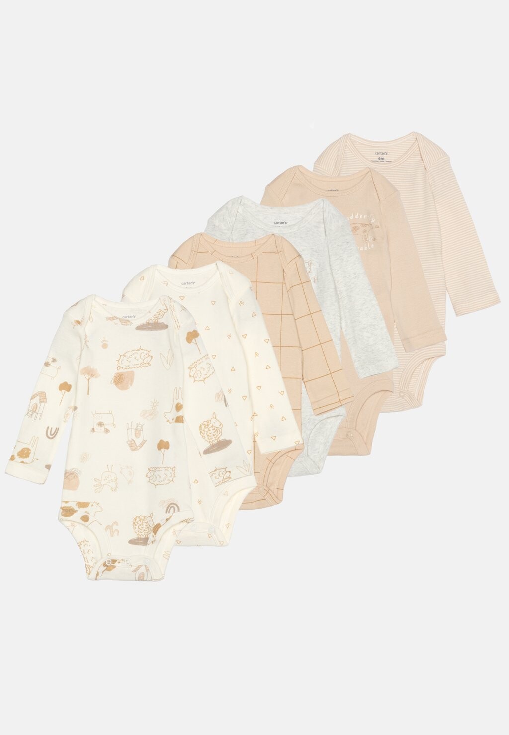 

Боди UNISEX 6 PACK Carter's, цвет beige