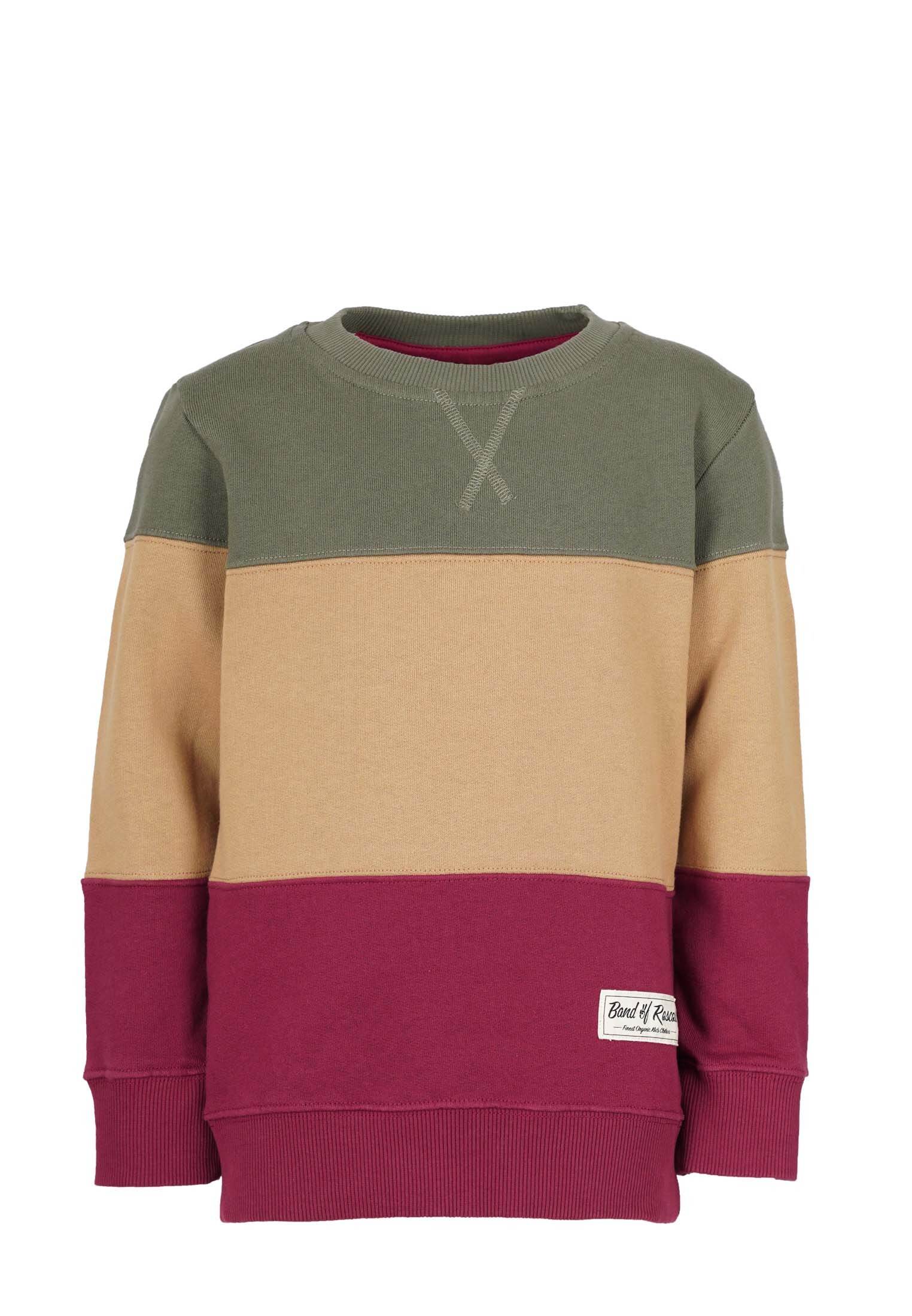 

Пуловер Band of Rascals Sweat 3c Block, цвет olive bordeaux