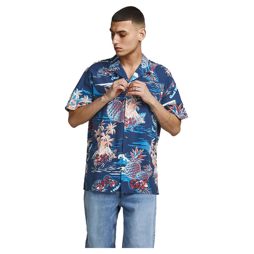 

Рубашка с коротким рукавом Jack & Jones Tropicana Resort, синий