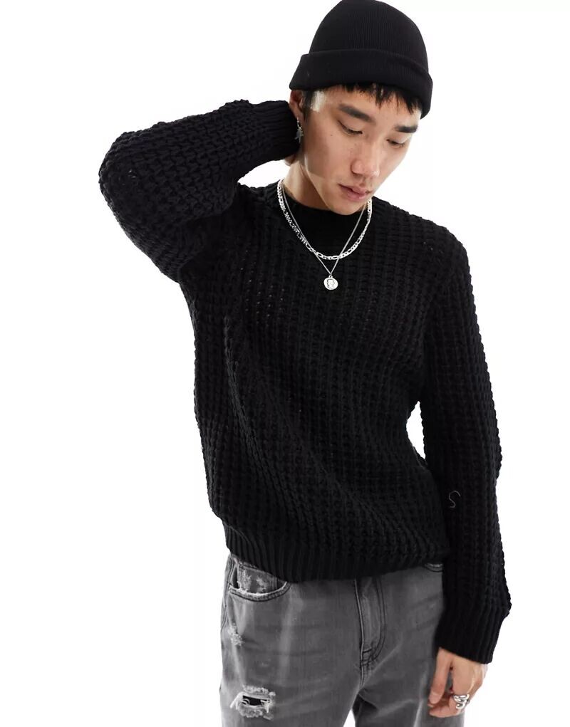 

Черный джемпер объемной вязки AllSaints Illund
