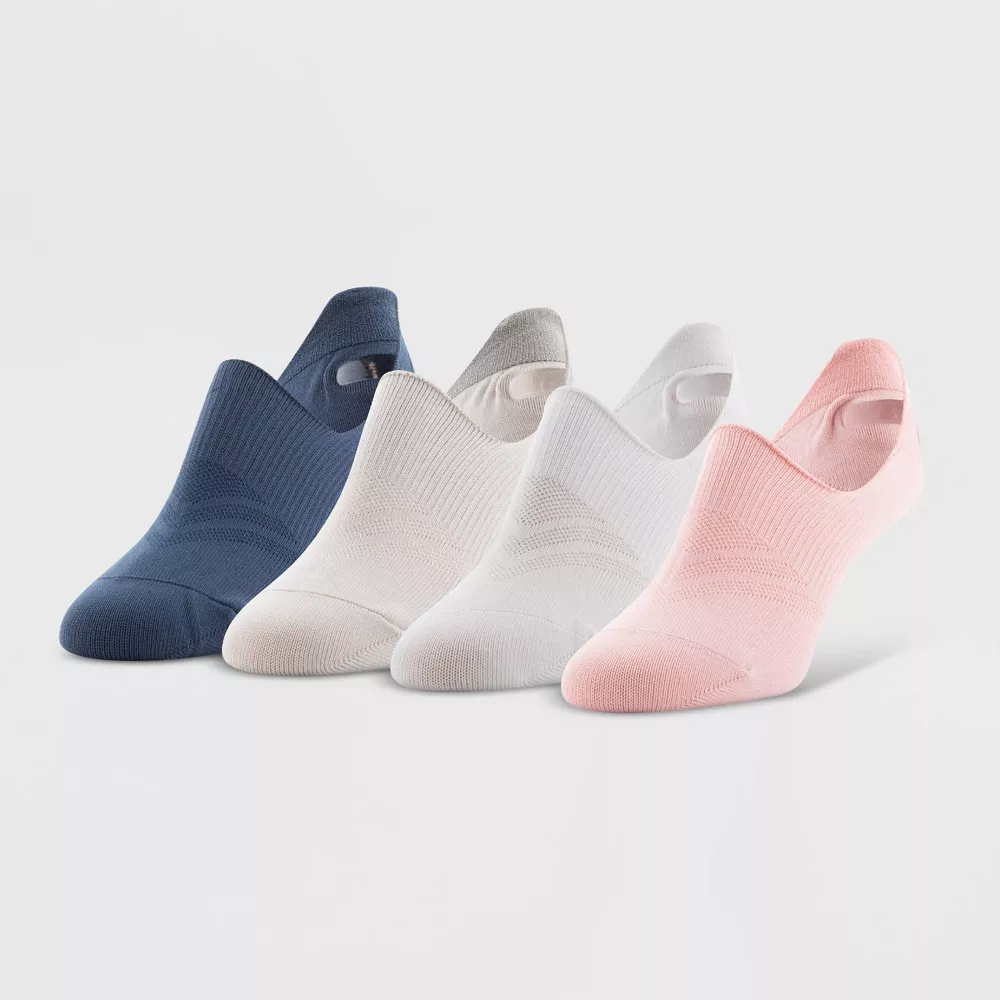 

Носки женские спортивные Peds Hi-Cut из мягкого нейлона 4 пары, цвет Pink/White/Gray/Navy