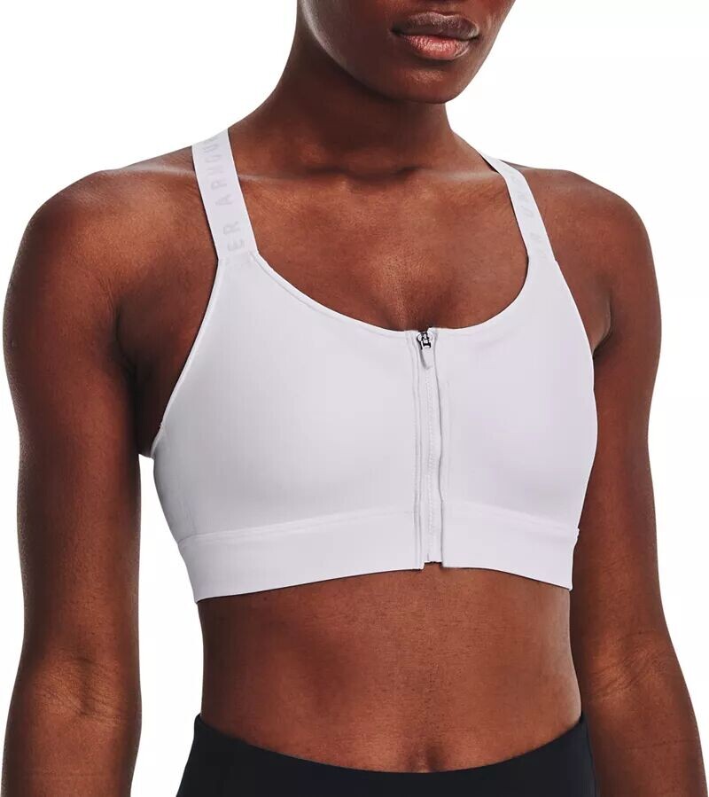 

Женский спортивный бюстгальтер на молнии с высокой поддержкой Under Armour Infinity, белый