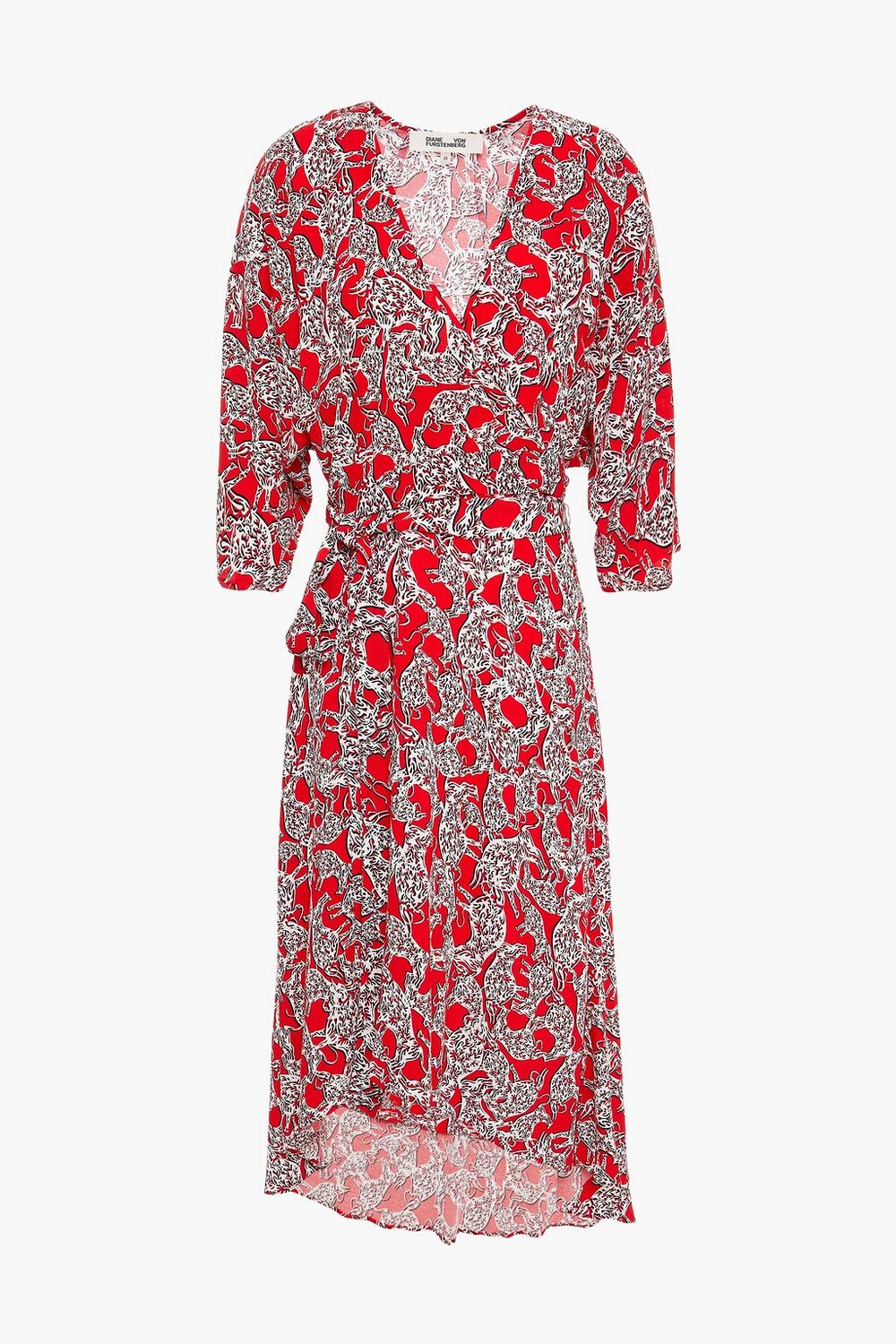 

Креповое платье Eloise с запахом и принтом DIANE VON FURSTENBERG, красный