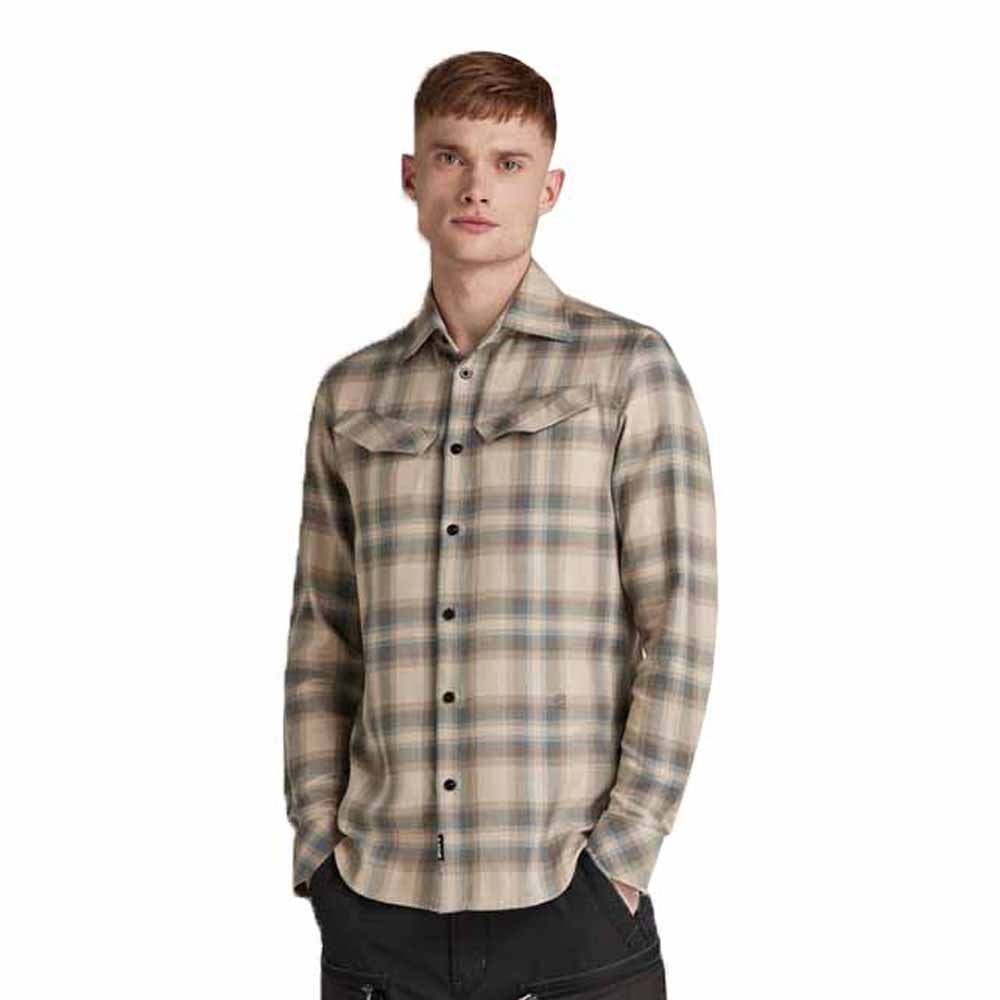 Рубашка с длинным рукавом G-Star Slant Pocket Slim, бежевый