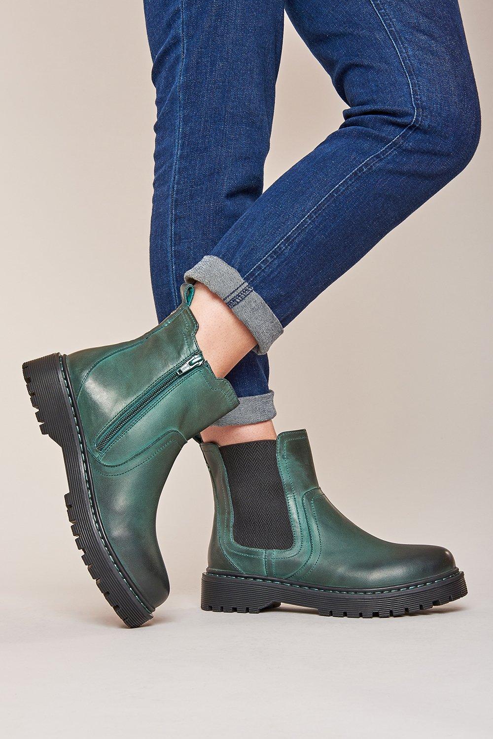 Женские кожаные ботинки челси Abney Moshulu, зеленый ботинки челси коленвал 2 moshulu синий