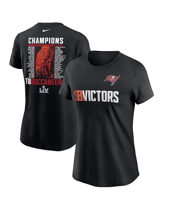 

Женская черная футболка Tampa Bay Buccaneers Super Bowl Lv Champions Roster Nike, черный
