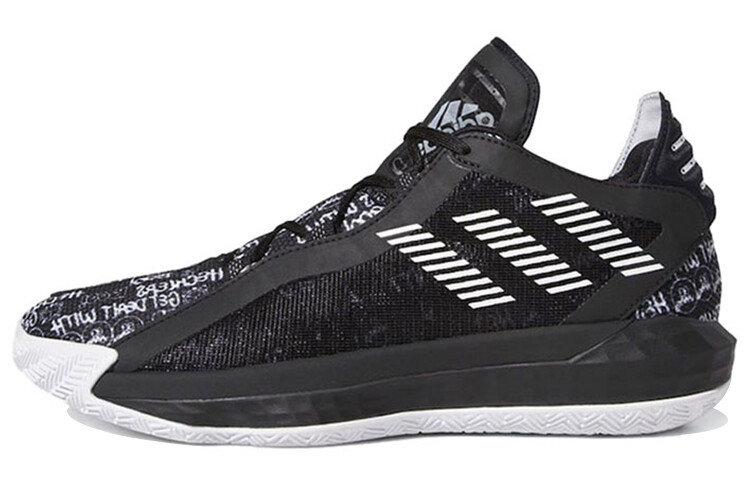 

Adidas Dame 6 Hecklers разбираются с мужскими баскетбольными кроссовками черно-белыми
