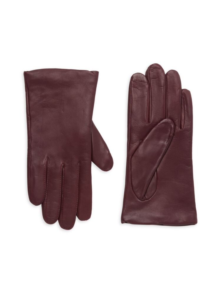 

Кожаные перчатки на кашемировой подкладке Saks Fifth Avenue, цвет Deep Claret