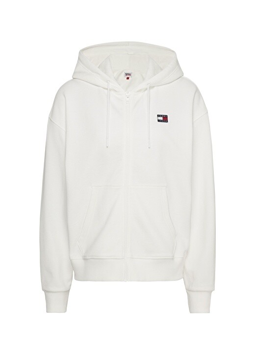 

Белая женская толстовка с воротником с капюшоном Tommy Jeans, Белый