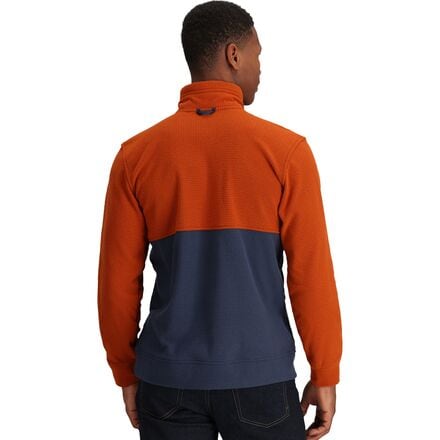 цена Флисовый пуловер Trail Mix Snap мужской Outdoor Research, цвет Terra/Naval Blue