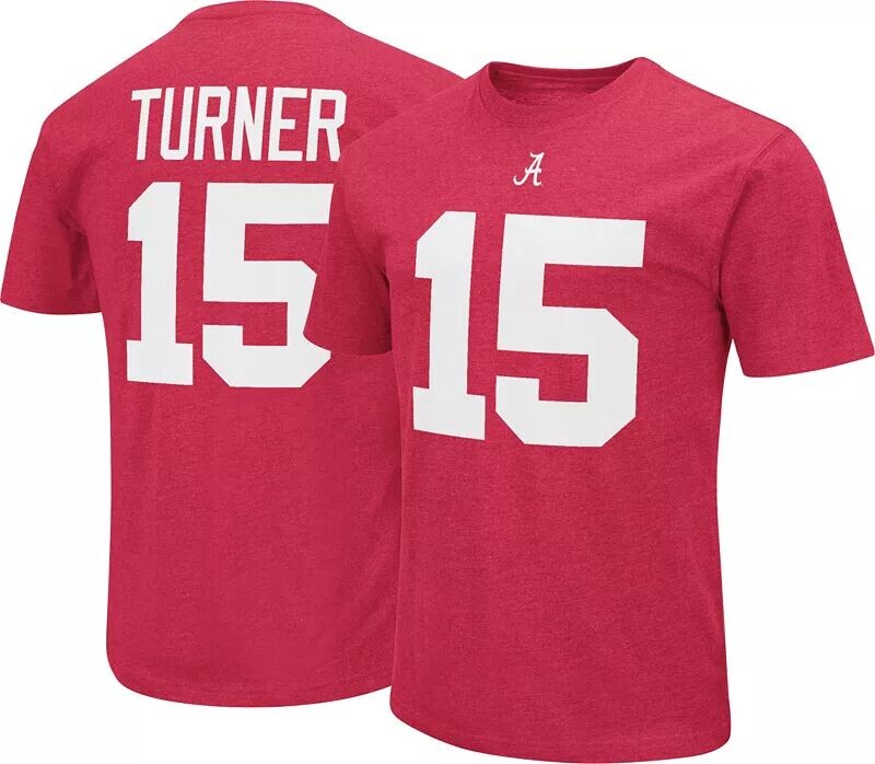 

Colosseum Мужская красная футболка Alabama Crimson Tide Dallas Turner #15