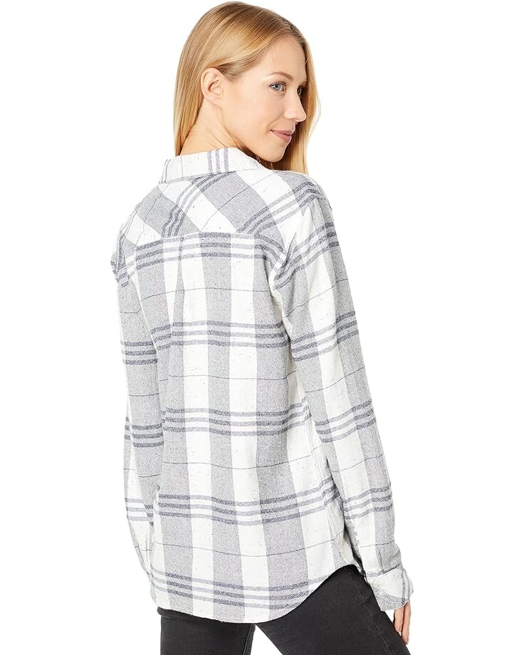 

Рубашка Dylan by True Grit Ashlyn Heather Plaid Long Sleeve One-Pocket Shirt, цвет Heather/White