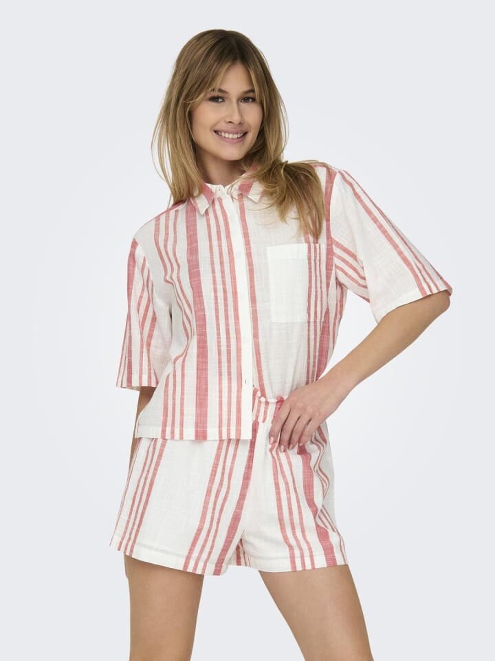 

Блуза JACQUELINE de YONG Kurzarm Shirt Basic Rundhals, розовый
