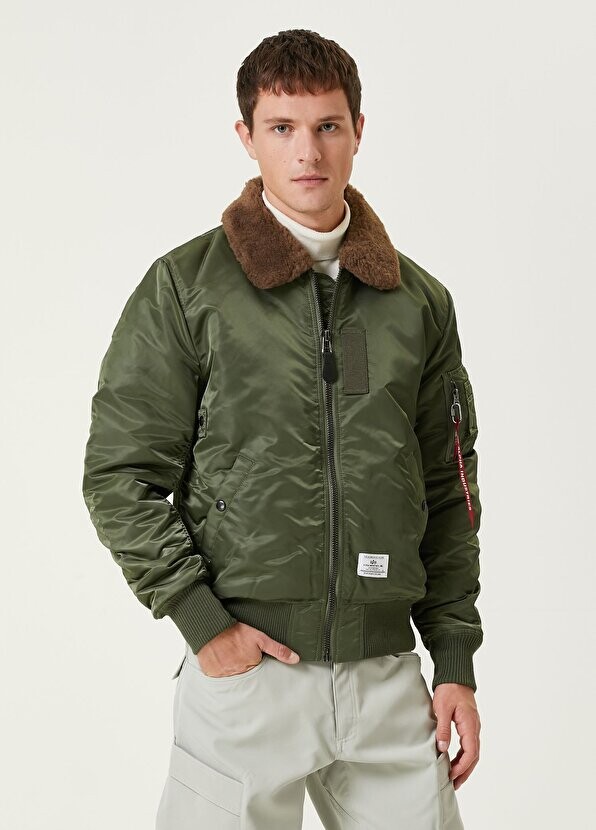 Бомбер цвета хаки b 15 mod flight Alpha Industries бомбер alpha industries b 15 flight jacket размер xxl зеленый