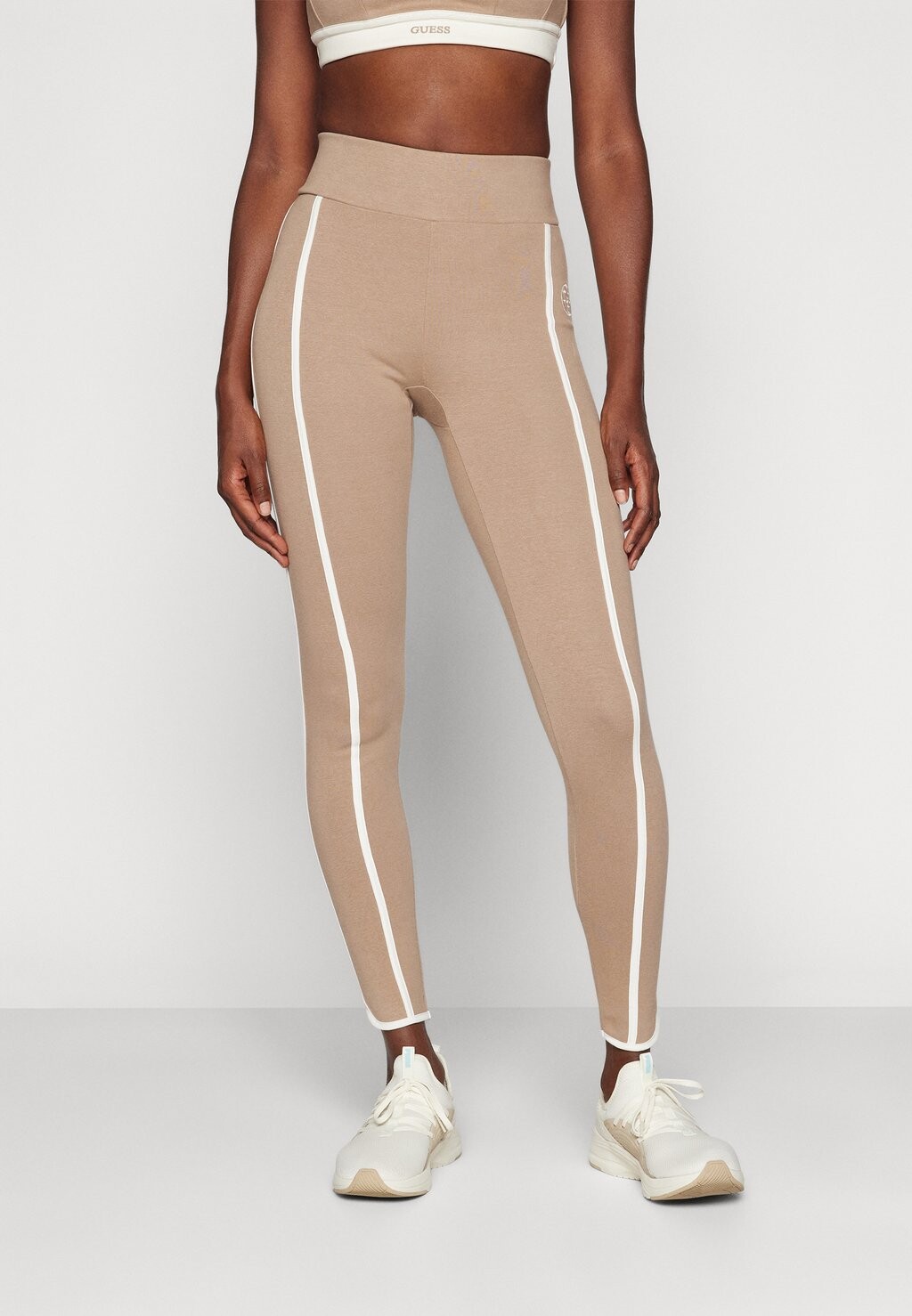 

Тайтсы Harper Rib Legging Guess, цвет silk taupe