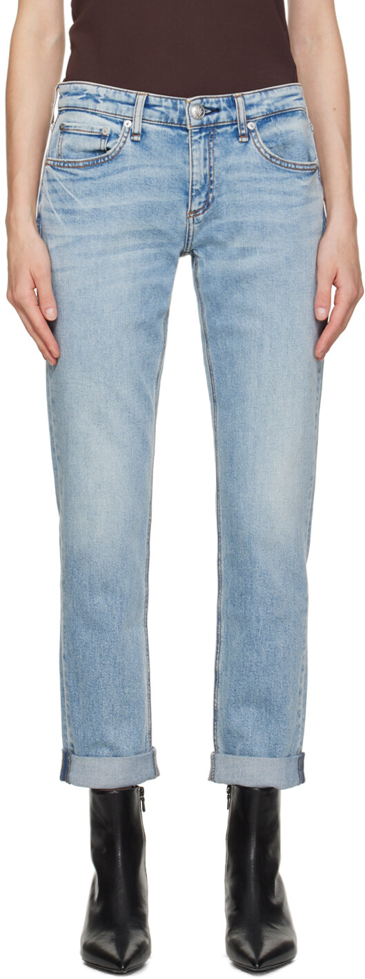 

Синие джинсы Дре Rag & Bone, цвет Daphne